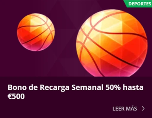 Bono deportivo semanal 50% hasta 500 euros