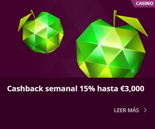 Cashback semanal de casino hasta 3.000 euros