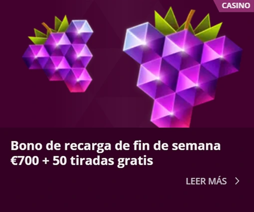 Bono de fin de semana 700€ + 50 tiradas gratis